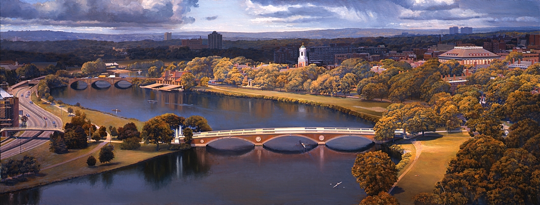 13 The Weeks Bridge, 1998, oil on linen,  37 x 97 inches